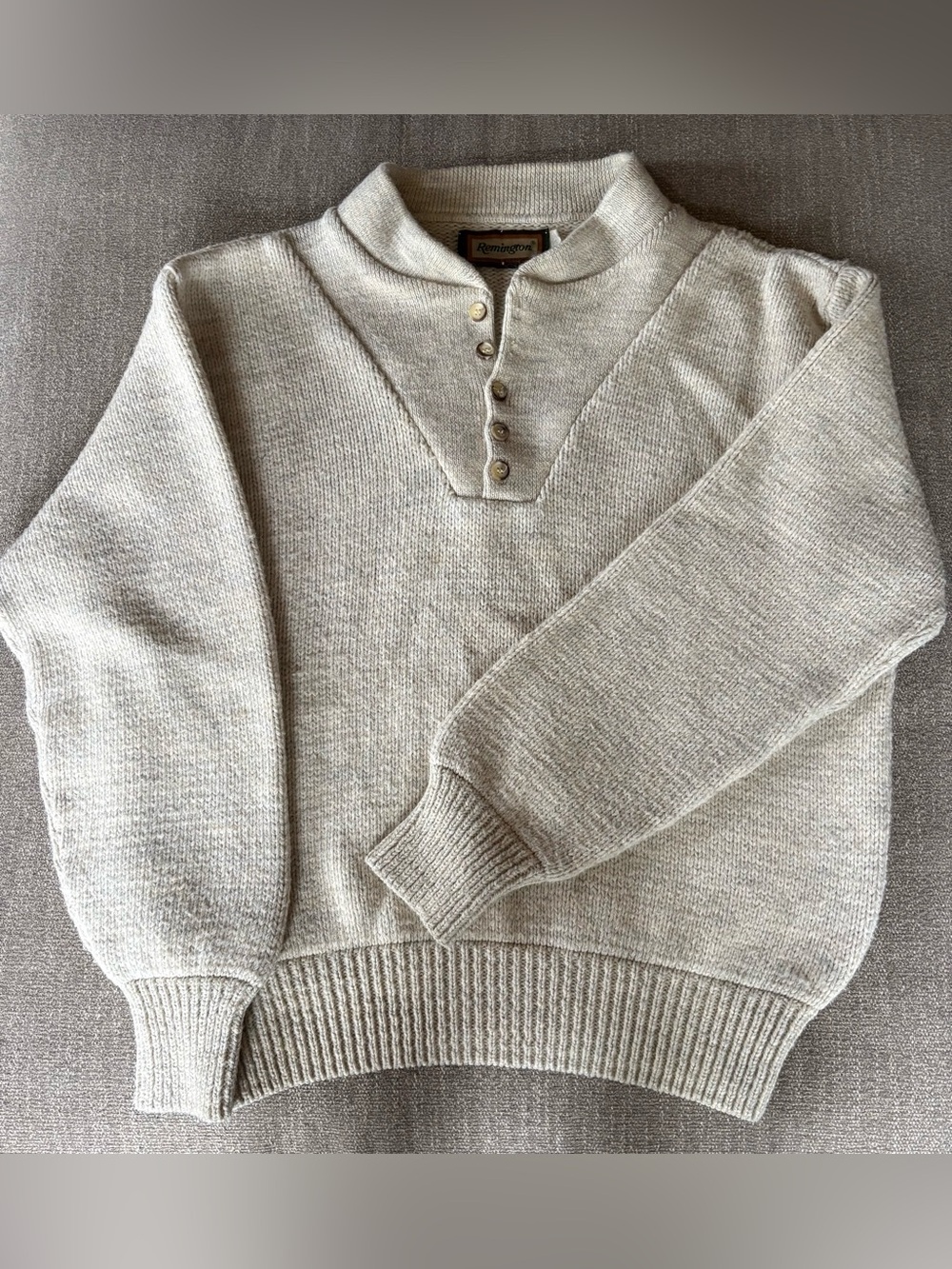 REMINGTON Vintage Wool Hunting Knit Sweater Made in USA Size XL